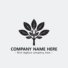 Plant illustration for logo company black and white vector image
