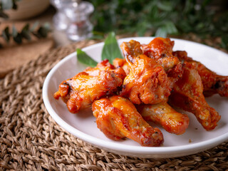 Classic New Orleans BBQ Roasted chicken buffalo wings.