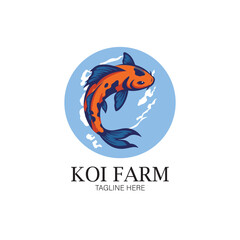 KOI FISH FARM LOGO VECTOR READY EPS 10 FORMAT