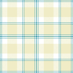 Iridescent Teal Blue Seamless Tartan with Vivid White accents Textile Design