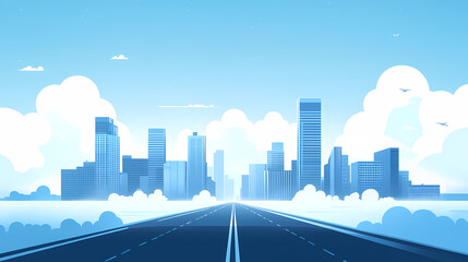 Fototapeta premium Modern Cityscape Highway Perspective