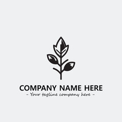 Plant illustration for logo company black and white vector image
