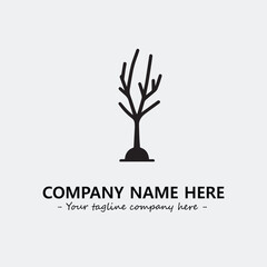 Plant illustration for logo company black and white vector image
