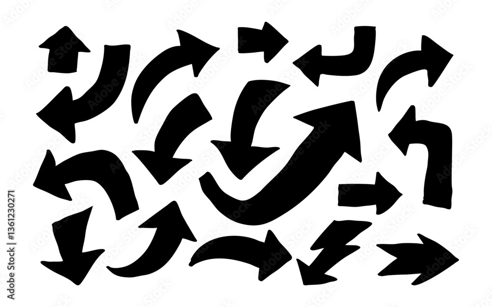 Poster set of bold arrows marker design element