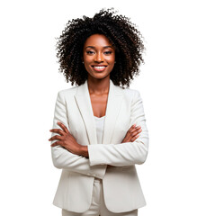 Attractive young business woman with arms crossed	