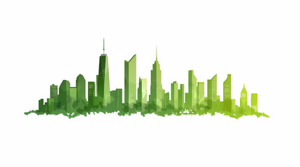 Fototapeta premium Green Skyline of New York City