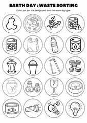 Engaging Earth Day waste sorting craft for kids! A fun cut-and-paste activity to teach recycling and sustainability. Perfect for classrooms, homeschool, and hands-on eco-friendly learning!