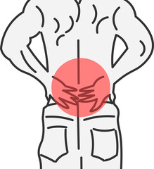 Man suffers from severe back pain man in pain