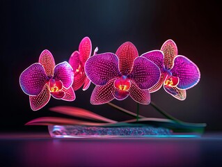 Stunning vibrant orchids showcasing intricate details and colors in a captivating display.