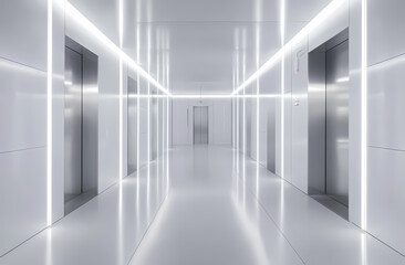 Modern Futuristic Elevator Lobby Design