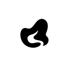 Modern Abstract Blob in Black and White Design