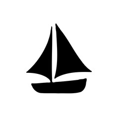 Nautical Symbol Sailing Boat Illustration Design