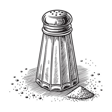 recommend clip art: Salt shaker engraving vector illustration