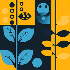 Geometric Abstract Pattern with Teal Elements