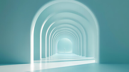 Abstract Light Teal Archway Corridor