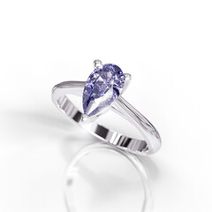 Elegant Pear Cut Solitaire Ring