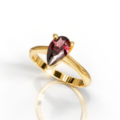 Classic Solitaire Ring with Pear-Shaped Diamond