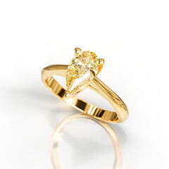 Timeless Solitaire Ring with Pear Diamond
