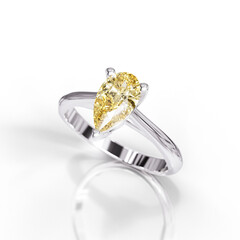 Beautiful Tear Drop Solitaire Ring