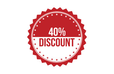 40% discount red ribbon label banner.