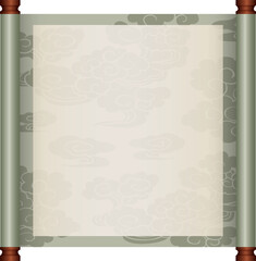 Ancient Chinese Traditional Scroll, Elegant Oriental Banner with Classic Patterns, suitable for various Oriental and Chinese-style designs, as well as festivals and celebrations.
