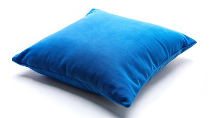 Blue pillow for neck isolated on white background
