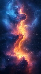 Beautiful Galaxy Nebula in Night Sky high resolution picture