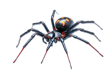 black spider with orange spots - isolated on white background