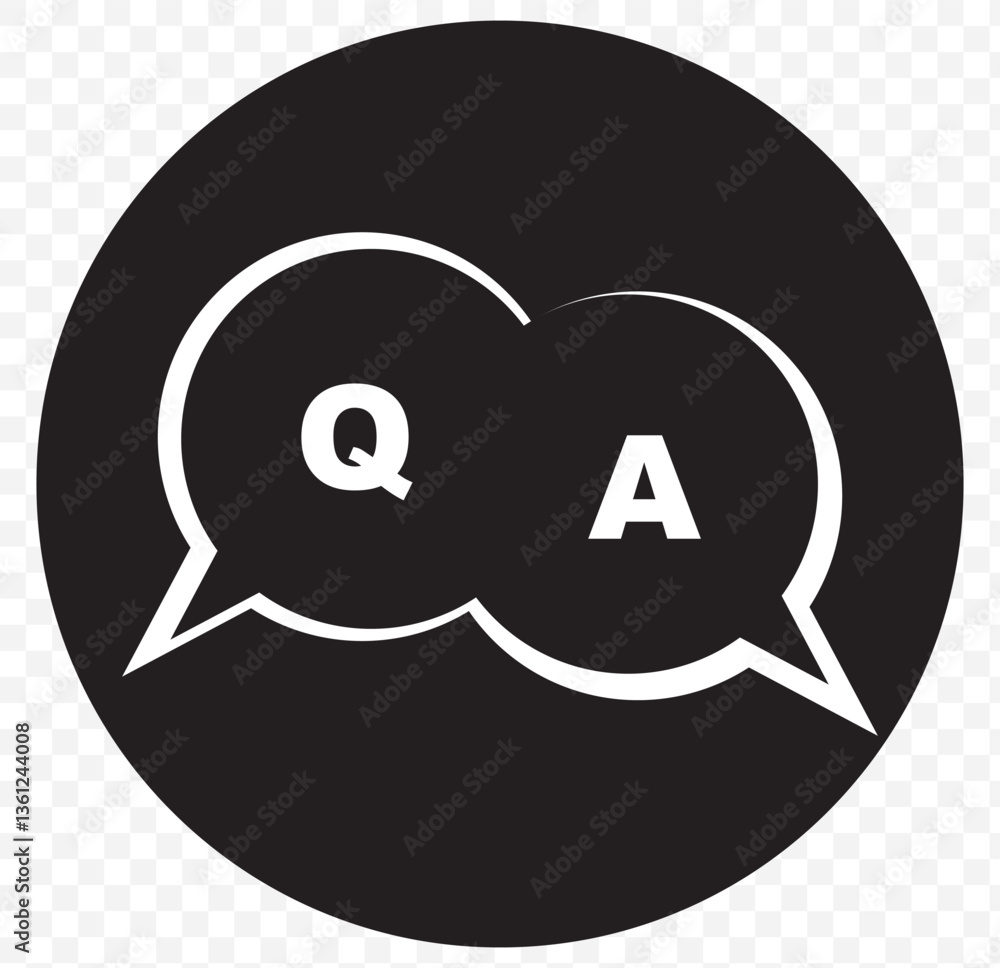 Poster question mark icon set. bubble question icon, faq questions symbol on a transparent background. eps 