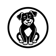 A joyful illustration of a dog, exuding happiness and playfulness