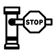A line style icon showing a stop sign 

