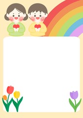 card with a boy and girl