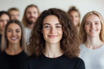 Fototapeta premium capture diverse group of individuals with varying ethnicities genders and ages gathered in naturally lit environment