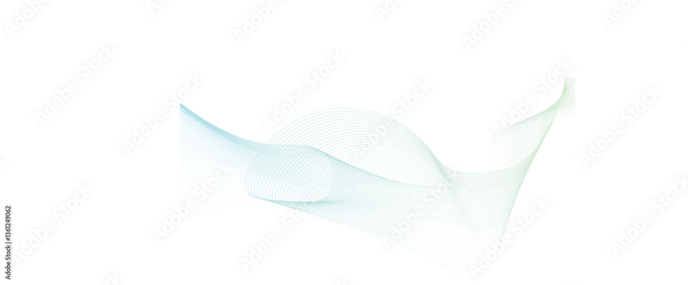 Aufkleber abstract wavy and curve line art flowing dynamic blue isolated on transparent background in concept.