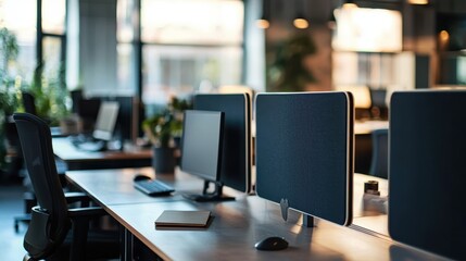 Modern Office with Flexible Privacy Screens