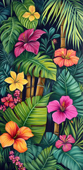 Vibrant Tropical Floral Design