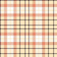 Modern Seamless Tartan in Pastel Light Peach tones Textile Design
