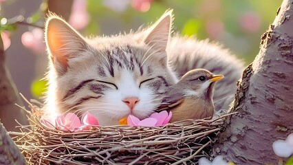 cat in the basket, Beautiful cat