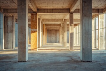 a structured building with columns