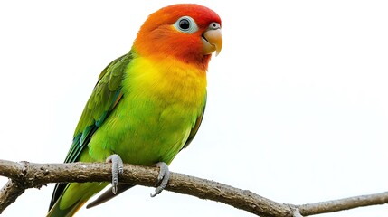 Colorful Lovebird Isolated on White Background