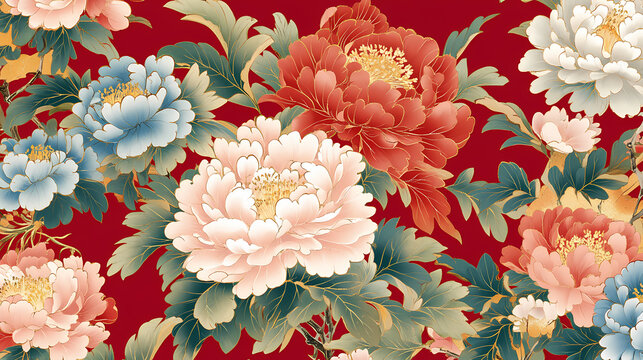 Beautiful Traditional Chinese Peony Pattern