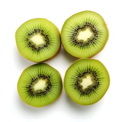 Fototapeta premium Sliced kiwi fruit on a white background
