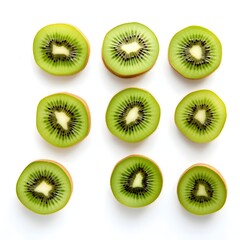 Fototapeta premium Sliced kiwi fruit on a white background