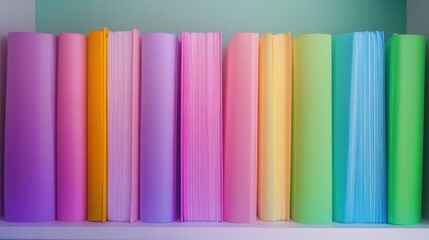 Neatly Organized Pastel Paperwork on White Background