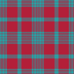 Pale Sea and Neon Rose Red Seamless Tartan Textile Design