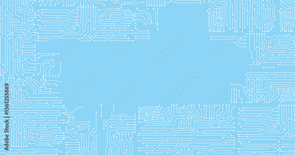 Poster high tech technology geometric and connection system background with digital data abstract