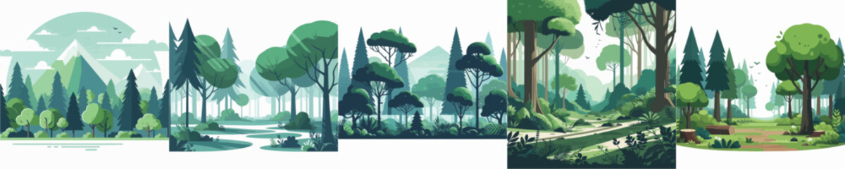 Forest landscape vector