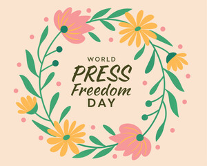 Floral Wreath Design for World Press Freedom Day Celebration.