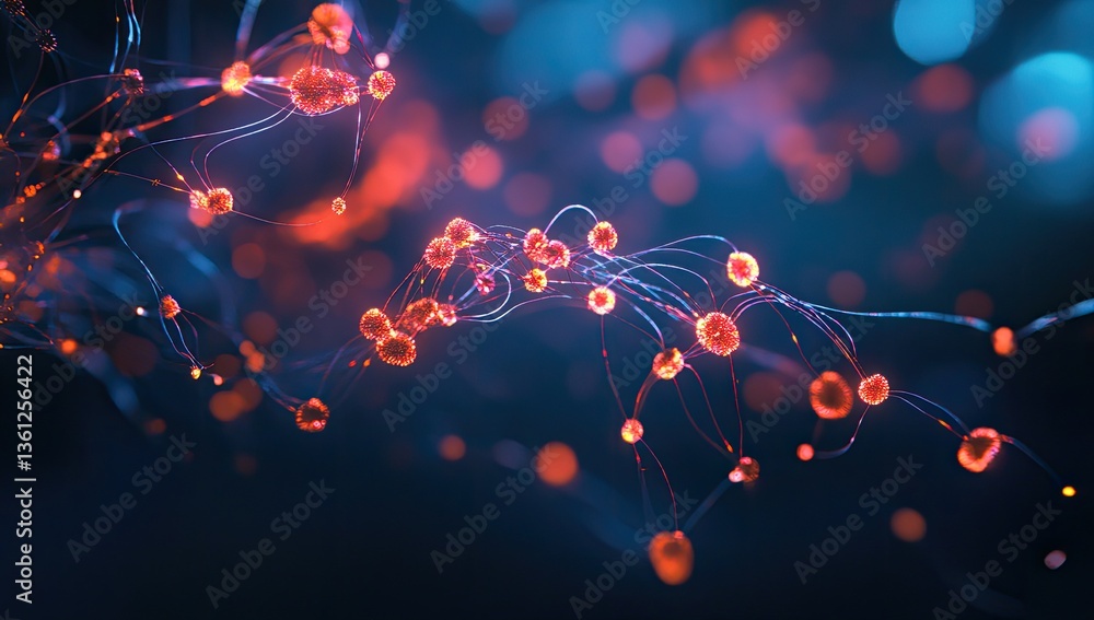 Poster abstract representation of cellular structures and connections. a vibrant display of interconnected 