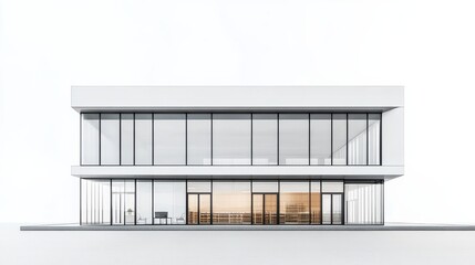 Modern minimalist architecture with large glass windows and clean lines